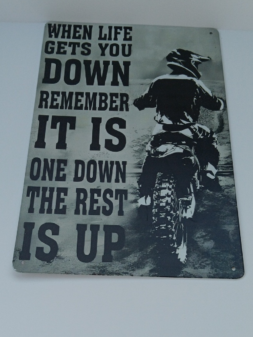 Motocross Inspirational Wall Sign - Black & Cream
